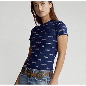 NWT Ralph Lauren Blue Graphic Short Sleeve Tee XS